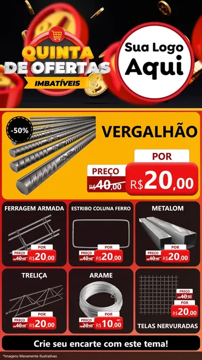 Modelo de Rede Social para Stories com o tema Quinta de Ofertas Imbatíveis para Ferragens