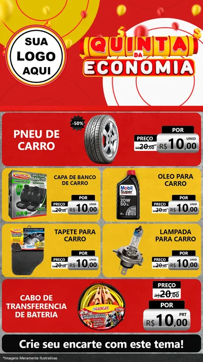 Modelo de TV para TV Vertical com o tema Quinta da Economia para Auto peças