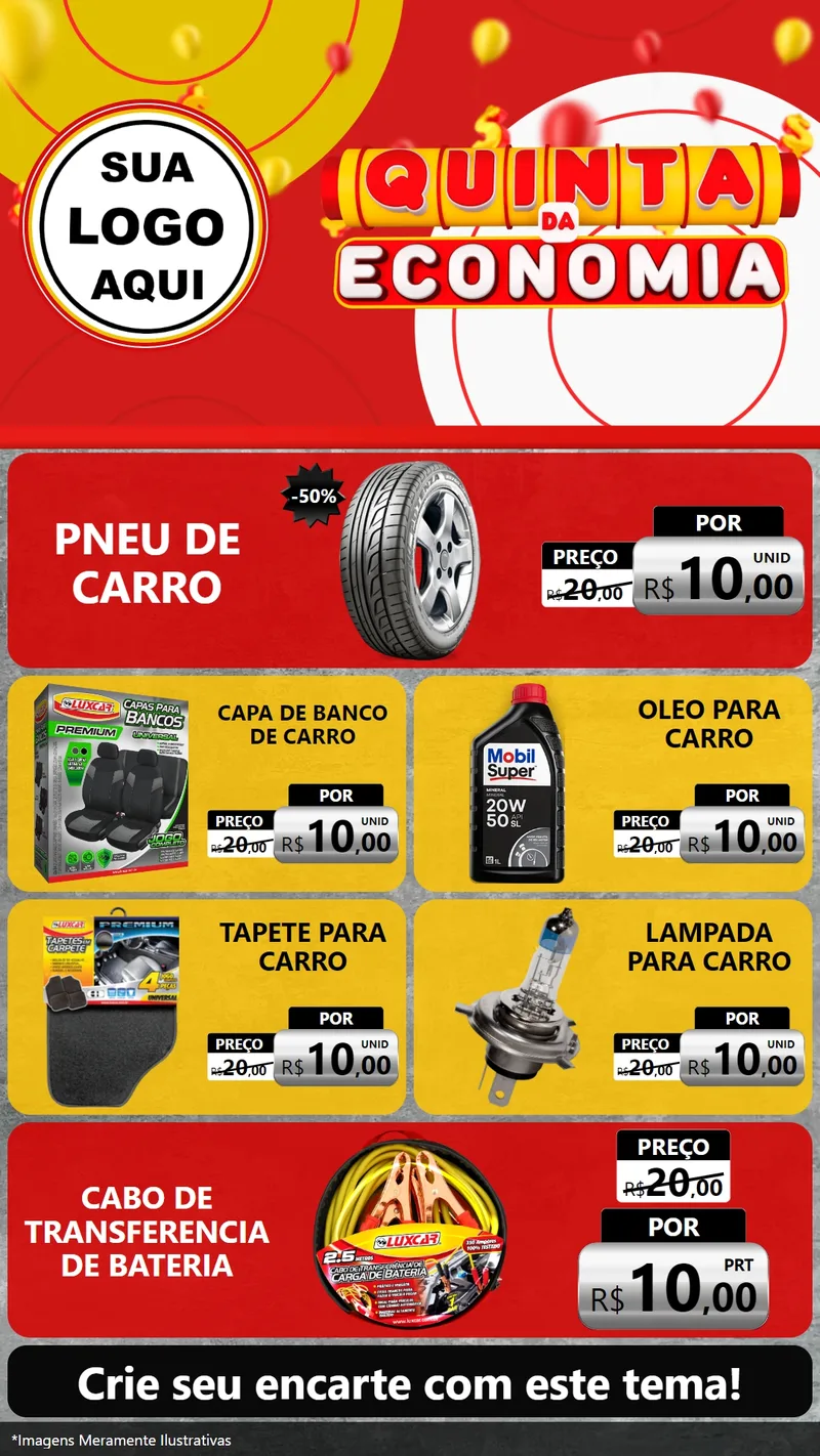 Modelo de TV para TV Vertical com o tema Quinta da Economia para Auto peças
