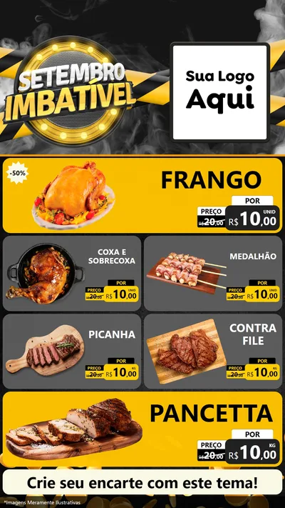 Modelo de TV para TV Vertical com o tema Setembro Imbatível para Assados
