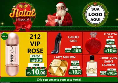 Modelo de Encarte para Encarte A4 Horizontal com o tema Natal Especial para Perfumes
