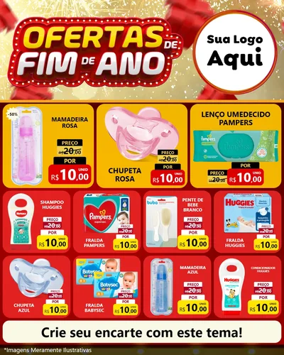 Modelo de Rede Social para Feed Instagram com o tema Ofertas de Fim de Ano para Bebês