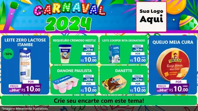 Modelo de TV para TV Horizontal com o tema Carnaval 2027 para Frios e Laticínios