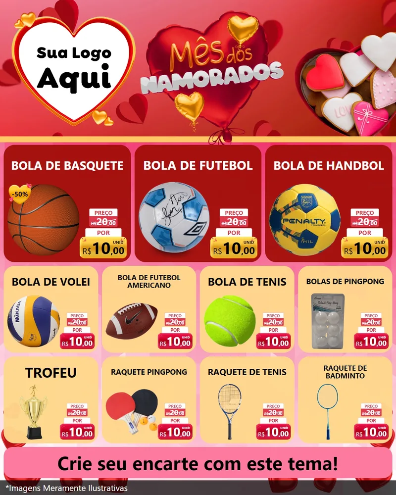 Modelo de Rede Social para Feed Instagram com o tema Mês dos Namorados para Artigos Esportivos