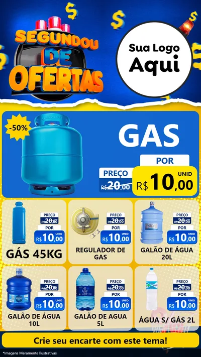Modelo de Rede Social para Stories com o tema Segundou de Ofertas para Água e gás
