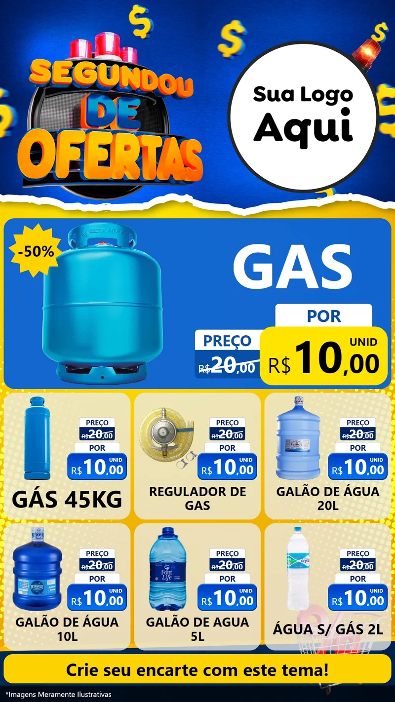 Modelo de Rede Social para Stories com o tema Segundou de Ofertas para Água e gás