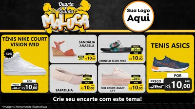 Modelo de TV para TV Horizontal com o tema Quarta e Quinta Maluca para Calçados
