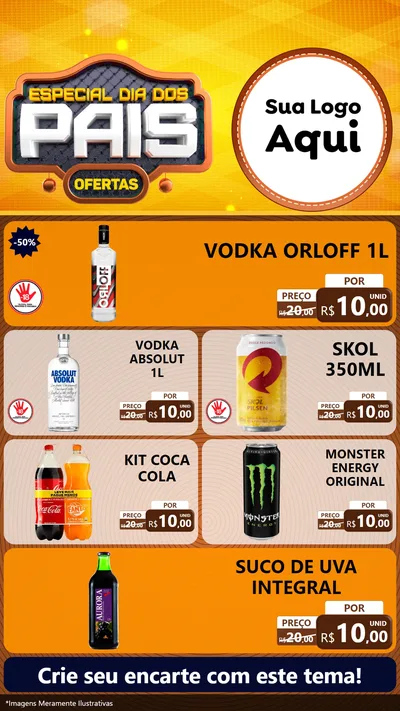 Modelo de TV para TV Vertical com o tema Especial Dia dos Pais para Distribuidora de bebidas