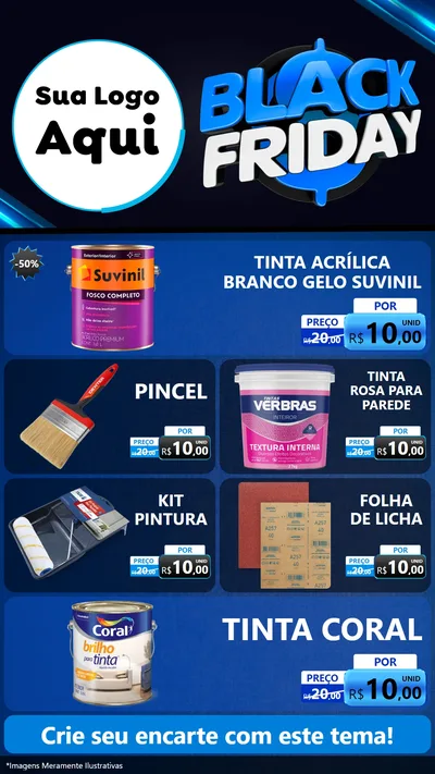 Modelo de TV para TV Vertical com o tema Black Friday para Tintas e Ferramentas