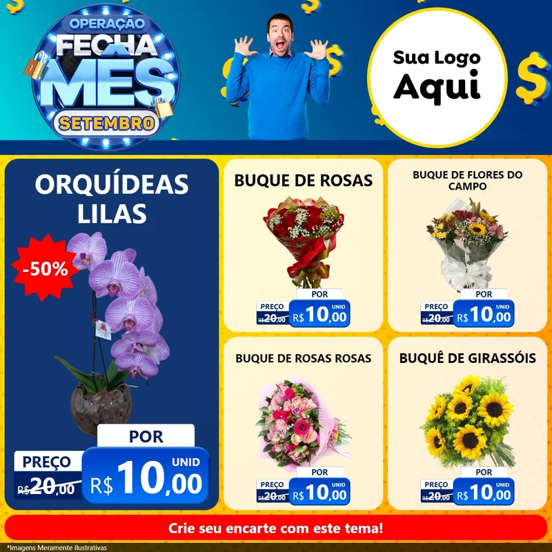 Modelo de Rede Social para Feed Facebook com o tema Operação Fecha Mês Setembro para Floricultura e jardim