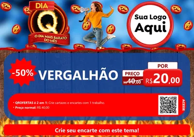 Modelo de Cartaz para Cartaz A4 Horizontal com o tema Dia Q - O Dia Mais Barato Do Mês para Ferragens