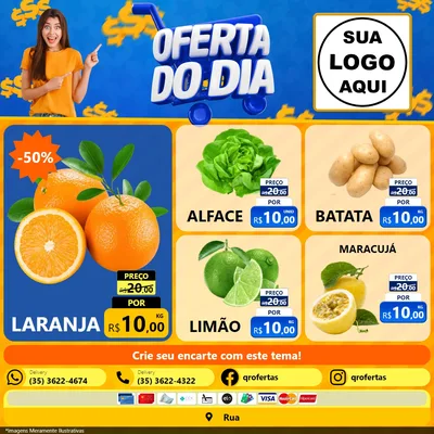 Modelo de Rede Social para Feed Facebook com o tema Oferta do Dia para Hortifrúti