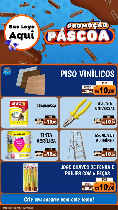 Modelo de TV para TV Vertical com o tema Promoção Páscoa para Material para Construção