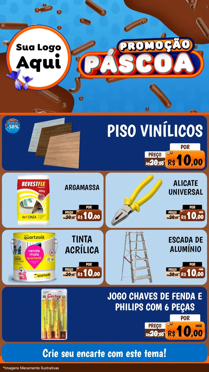 Modelo de TV para TV Vertical com o tema Promoção Páscoa para Material para Construção