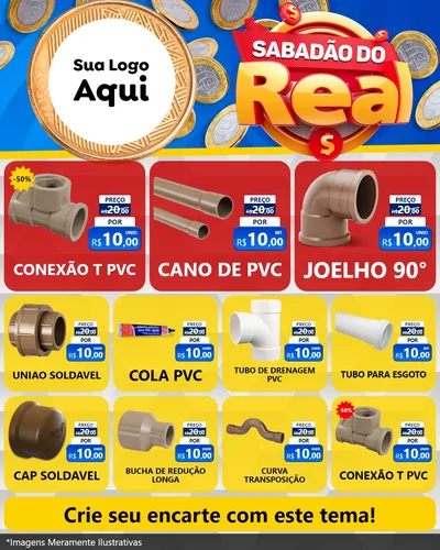 Modelo de Rede Social para Feed Instagram com o tema Sabadão do Real para Tubos e conexões