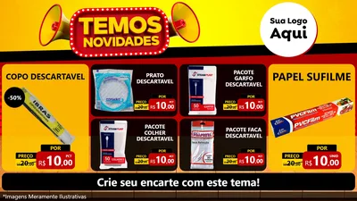 Modelo de TV para TV Horizontal com o tema Temos Novidades para Embalagens
