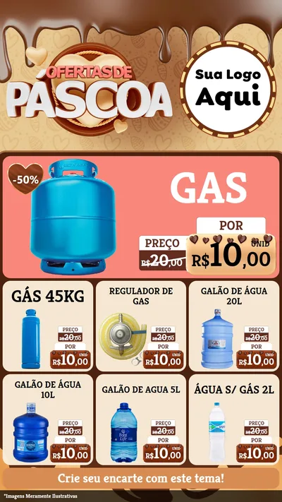 Modelo de Rede Social para Stories com o tema Ofertas de Páscoa para Água e gás
