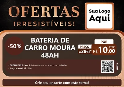 Modelo de Cartaz para Cartaz A4 Horizontal com o tema Ofertas Irresistíveis! para Baterias Elétricas