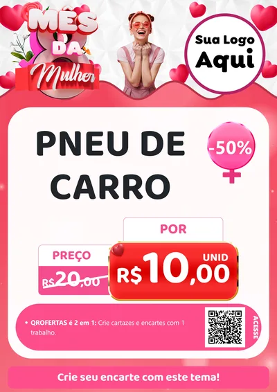 Modelo de Cartaz para Cartaz A4 Vertical com o tema Mês da Mulher para Auto peças