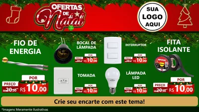 Modelo de TV para TV Horizontal com o tema Ofertas de Natal para Materiais Elétricos