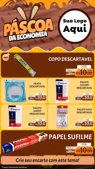 Modelo de TV para TV Vertical com o tema Páscoa da Economia para Embalagens