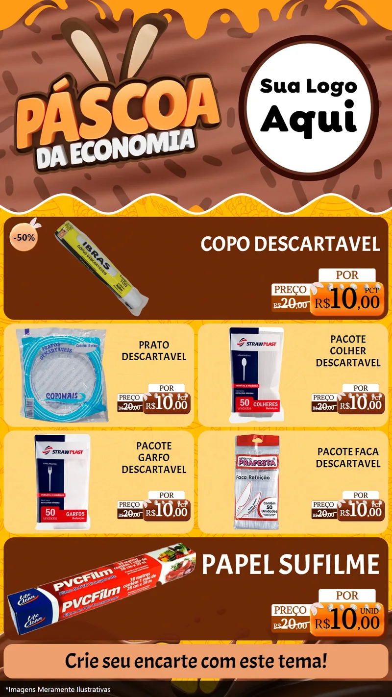 Modelo de TV para TV Vertical com o tema Páscoa da Economia para Embalagens