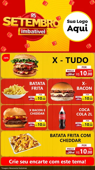 Modelo de TV para TV Vertical com o tema Setembro Imbatível para Hamburgueria