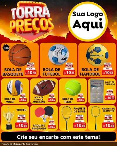Modelo de Rede Social para Feed Instagram com o tema Torra Preços para Artigos Esportivos