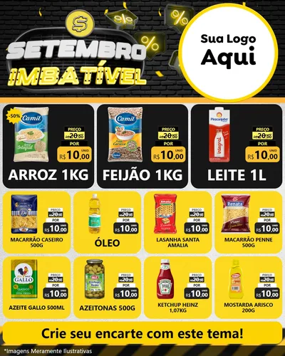 Modelo de Rede Social para Feed Instagram com o tema Setembro Imbatível para Supermercado