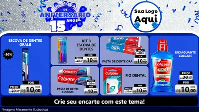 Modelo de TV para TV Horizontal com o tema Promoção de Aniversário - 15 Anos para Higiene Pessoal