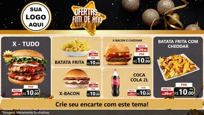Modelo de TV para TV Horizontal com o tema Ofertas de Fim de Ano para Hamburgueria