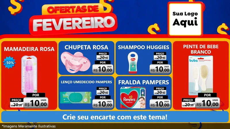 Modelo de TV para TV Horizontal com o tema Ofertas de Fevereiro para Bebês