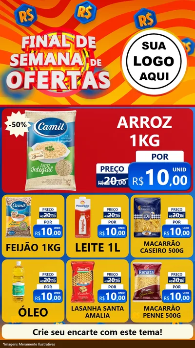 Modelo de Rede Social para Stories com o tema Final de Semana de Ofertas para Supermercado