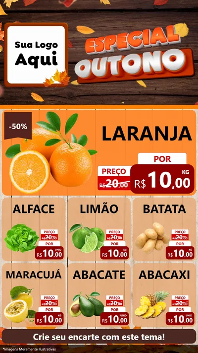 Modelo de Rede Social para Stories com o tema Especial Outono para Hortifrúti