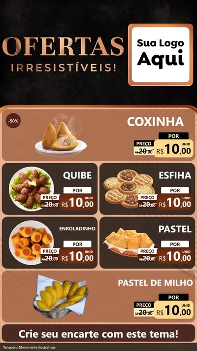 Modelo de TV para TV Vertical com o tema Ofertas Irresistíveis! para Salgadaria