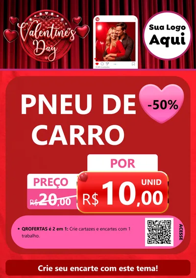 Modelo de Cartaz para Cartaz A4 Vertical com o tema Valentine's Day para Auto peças