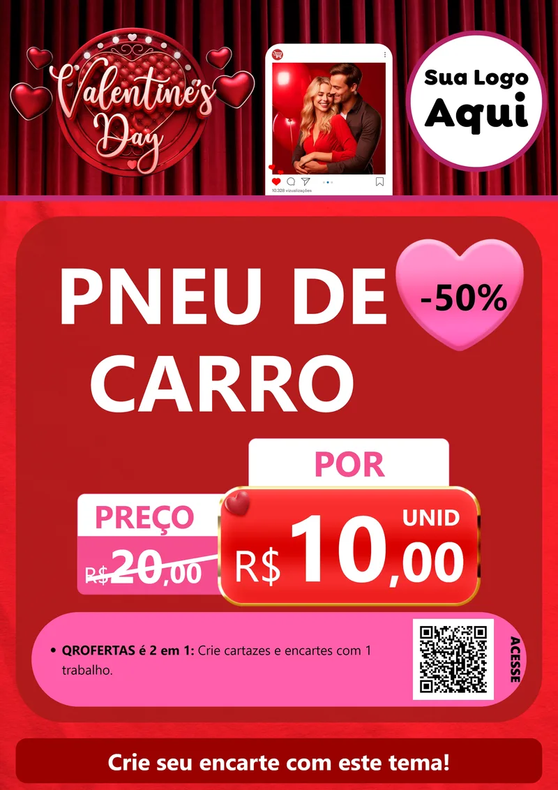 Modelo de Cartaz para Cartaz A4 Vertical com o tema Valentine's Day para Auto peças