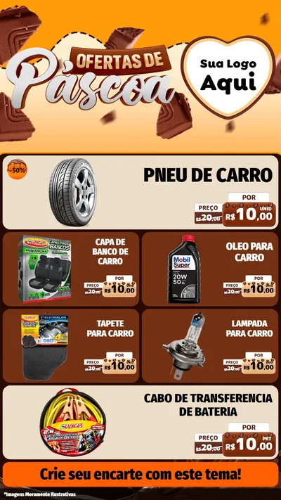 Modelo de TV para TV Vertical com o tema Ofertas de Páscoa para Auto peças