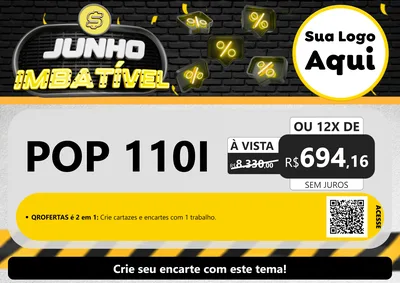 Modelo de Cartaz para Cartaz A4 Horizontal com o tema Junho Imbatível para Concessionaria de Motos