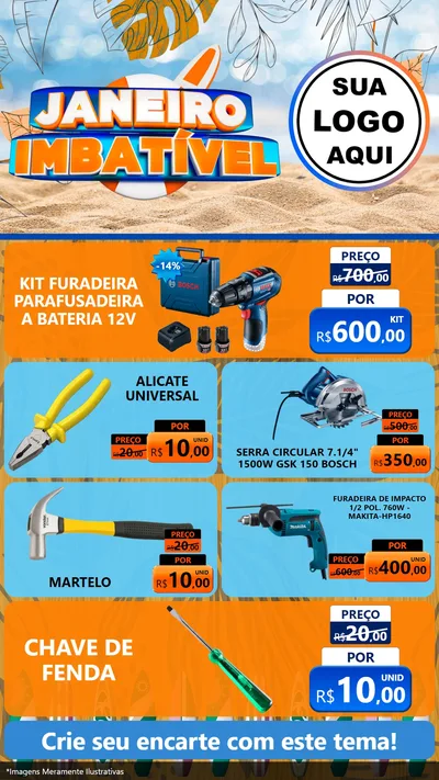 Modelo de TV para TV Vertical com o tema Janeiro Imbatível para Maquinas e Ferramentas