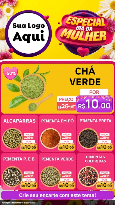 Modelo de Rede Social para Stories com o tema Especial Dia da Mulher para Produtos Naturais
