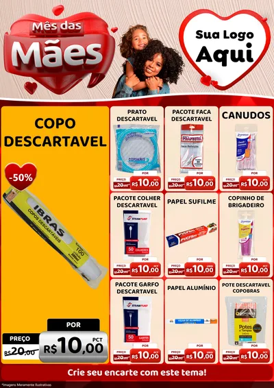 Modelo de Encarte para Encarte A4 Vertical com o tema Mês das Mães para Embalagens