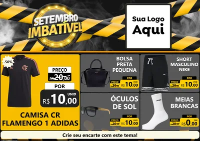 Modelo de Encarte para Encarte A4 Horizontal com o tema Setembro Imbatível para Roupas e acessórios