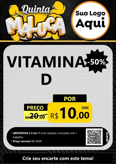 Modelo de Cartaz para Cartaz A4 Vertical com o tema Quinta Maluca para Farmácia