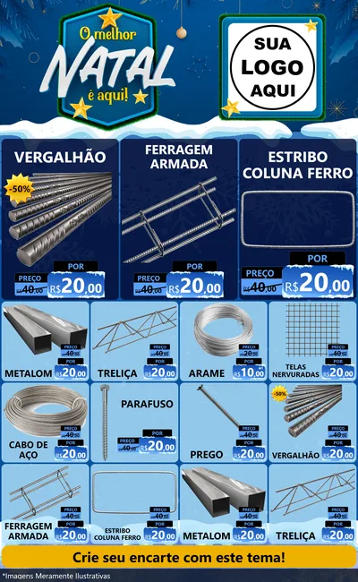 Modelo de Encarte para Encarte Grande com o tema O Melhor Natal É Aqui! para Ferragens