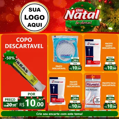 Modelo de Rede Social para Feed Facebook com o tema Um Natal de Ofertas para Embalagens