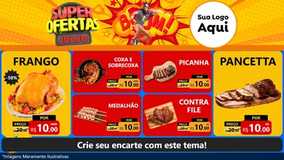 Modelo de TV para TV Horizontal com o tema Super Ofertas Julho para Assados