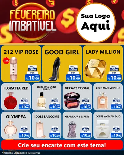 Modelo de Rede Social para Feed Instagram com o tema Fevereiro Imbatível para Perfumes