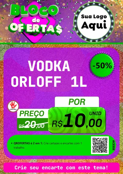 Modelo de Cartaz para Cartaz A4 Vertical com o tema Bloco de Ofertas para Distribuidora de bebidas
