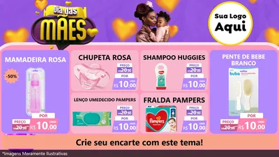 Modelo de TV para TV Horizontal com o tema Dia das Mães para Bebês